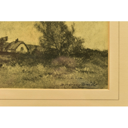 301 - DAVID MURRAY SMITH (BRITISH 1865-1952) 'LANDSCAPE WITH COTTAGE', signed bottom right, a charcoal ske... 