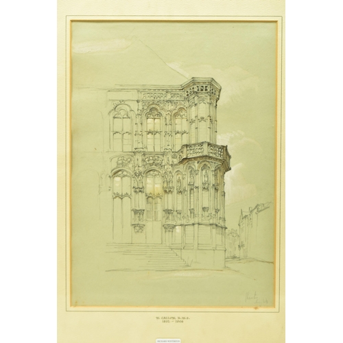 302 - ATTRIBUTED TO WILLIAM CALLOW (1812-1908) 'GHENT', a sketch of the corner of a building, titled and i... 