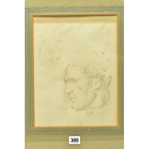 305 - JEAN-CHARLES CAZIN (FRENCH 1841-1901) TWO PROFILE PORTRAITS OF JOHN POSTLE HESELTINE, signed, titled... 