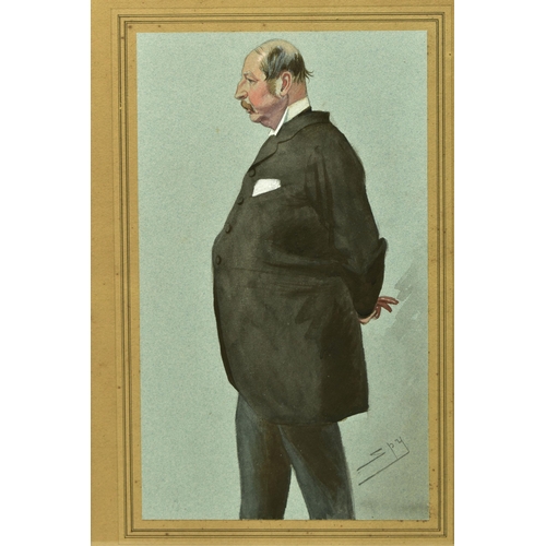 310 - SIR LESLIE WARD - SPY ( 1851-1922) 'CAPTAIN CONWAY SEYMOUR' a three-quarter length left profile port... 