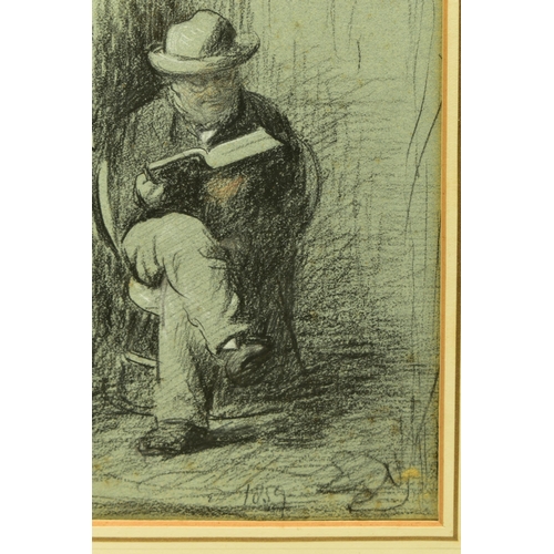 315 - EDWARD THOMPSON DAVIS (1883-1867) 'THE ARTISTS FATHER', a seated portrait of gentleman wearing a hat... 