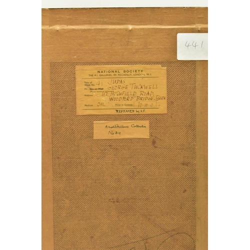 316 - GEORGE TUCKWELL (1919-2000) 'JUDAS', a stylised head portrait, initialled bottom right, titled to Ro... 