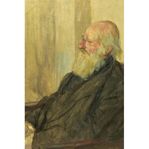 317 - ATTRIBUTED TO JOHN CARSWELL (BRITISH 1931-?) ' A PORTRAIT', a seated portrait depicting an old beard... 