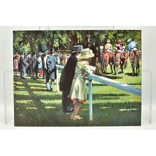 327 - SHERREE VALENTINE DAINES (BRITISH 1959) 'ON PARADE', a signed limited edition print on board depicti... 