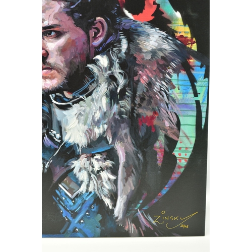 331 - ZINSKY (BRITISH CONTEMPORARY) 'WINTER IS COMING', a signed limited edition print on board depicting ... 