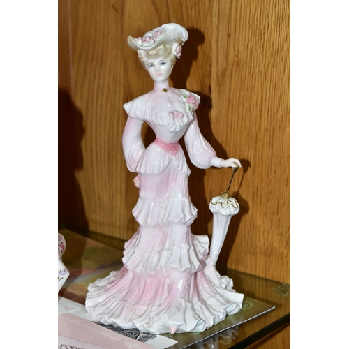 343 - THREE COALPORT LIMITED EDITION 'LA BELLE EPOQUE' FIGURINES, for Compton & Woodhouse, comprising Lady... 