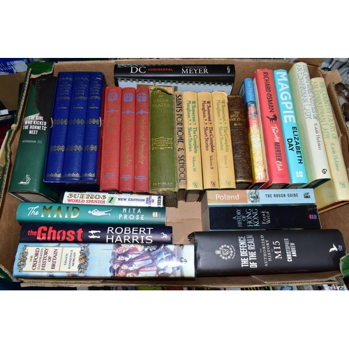 363 - FOUR BOXES OF BOOKS, approximately one hundred books mostly hardback, including biographies, cookery... 