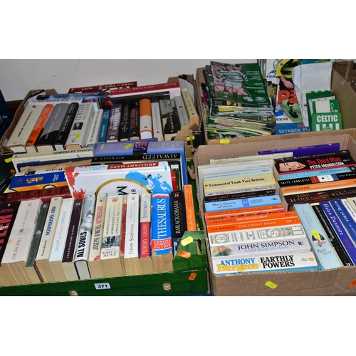 371 - FOUR BOXES OF BOOKS AND A COLLECTION OF CELTIC FOOTBALL PROGRAMMES, to include over eighty Celtic fo... 