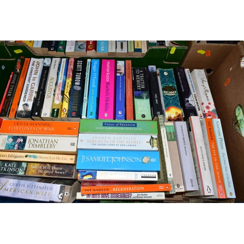 373 - FIVE BOXES OF BOOKS, assorted miscellaneous titles, approximately sixty paperbacks and approximately... 