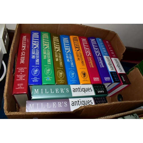 401 - FOUR BOXES OF BOOKS, to include over forty Miller's Collectable Price Guides, a Wescott price guide ... 