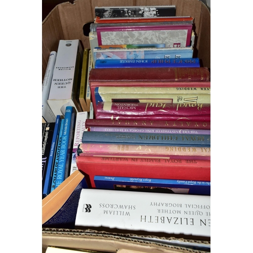 420 - FIVE BOXES OF BOOKS  containing approximately 130 titles on the subject of 20th century Royalty, mos... 