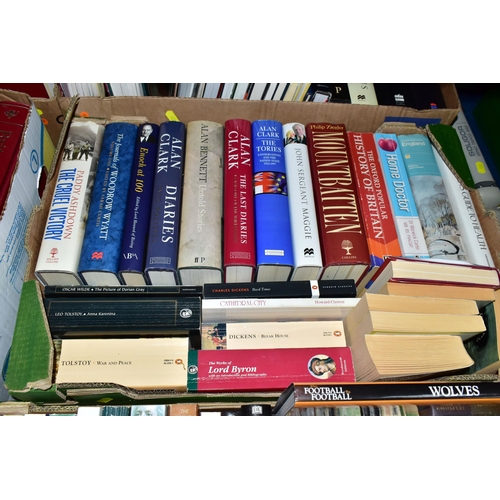 431 - SIX BOXES OF BOOKS containing approximately 130 miscellaneous titles in hardback and paperback forma... 