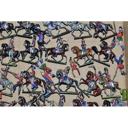 437 - A QUANTITY OF ASSORTED WHITE METAL WAR GAMING SOLDIER FIGURES, approx. 1:72 scale, all have been pai... 