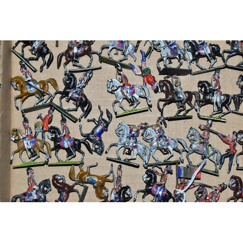 437 - A QUANTITY OF ASSORTED WHITE METAL WAR GAMING SOLDIER FIGURES, approx. 1:72 scale, all have been pai... 