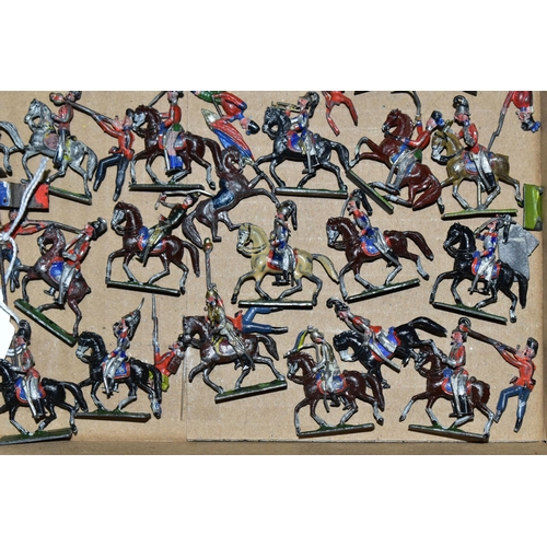 437 - A QUANTITY OF ASSORTED WHITE METAL WAR GAMING SOLDIER FIGURES, approx. 1:72 scale, all have been pai... 