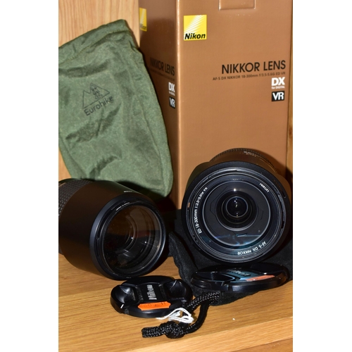 441 - A BOXED NIKON AF-S DS NIKKOR 18-300mm f3.5 G ED VR LENS and a Nikon EF ED Nikkor 70-300mm f4 d lens,... 