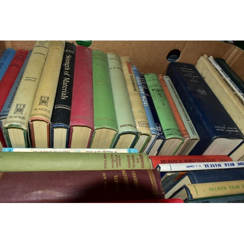 451 - TWO BOXES OF BOOKS containing approximately forty-eight titles in hardback and paperback formats on ... 