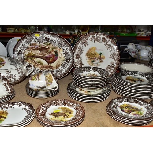 457 - A LARGE QUANTITY OF PALISSY 'GAME SERIES' DINNERWARES, comprising three sandwich plates, three servi... 