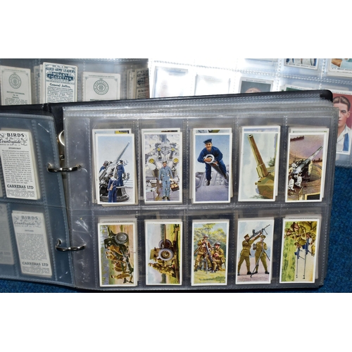 471 - CIGARETTE CARDS, three albums containing over 800 Cigarette Cards, in part sets and high value 'odds... 