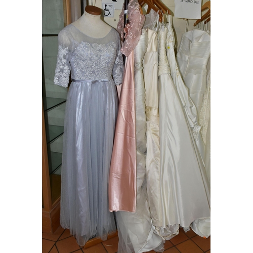 477 - NINE ASSORTED STYLE WEDDING DRESSES, end of season stock clearance (may have slight marks or very mi... 