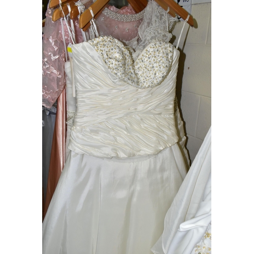 477 - NINE ASSORTED STYLE WEDDING DRESSES, end of season stock clearance (may have slight marks or very mi... 