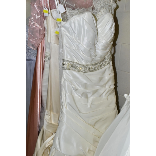 477 - NINE ASSORTED STYLE WEDDING DRESSES, end of season stock clearance (may have slight marks or very mi... 