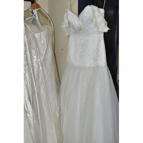 478 - NINE ASSORTED STYLE WEDDING DRESSES, end of season stock clearance (may have slight marks or minor d... 