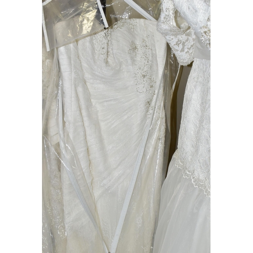 478 - NINE ASSORTED STYLE WEDDING DRESSES, end of season stock clearance (may have slight marks or minor d... 