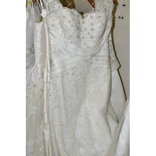 478 - NINE ASSORTED STYLE WEDDING DRESSES, end of season stock clearance (may have slight marks or minor d... 