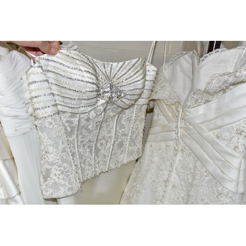 478 - NINE ASSORTED STYLE WEDDING DRESSES, end of season stock clearance (may have slight marks or minor d... 