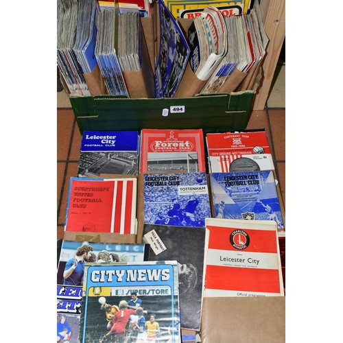 494 - FOOTBALL PROGRAMMES, Two Boxes containing several hundred LEICESTER CITY home and away Match Program... 