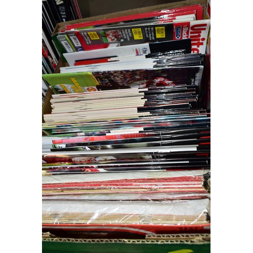 496 - FOOTBALL PROGRAMMES, Two Boxes containing several hundred MANCHESTER UNITED Football Programmes feat... 