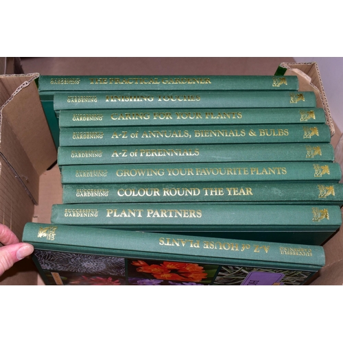 511 - TWO BOXES OF READER'S DIGEST SUCCESSFUL GARDENING BOOKS, comprising eighteen hardback volumes, subje... 