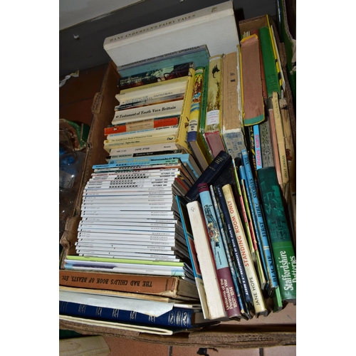 512 - FIVE BOXES OF BOOKS, one hundred to one hundred and twenty titles to include children's books, ficti... 