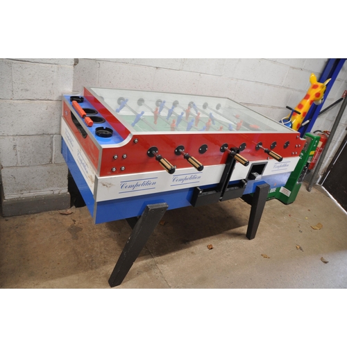 1050 - AN ESD COMPITION TABLE FOOTBALL GAME coin operated, width 153cm x total depth with handles 104cm x h... 