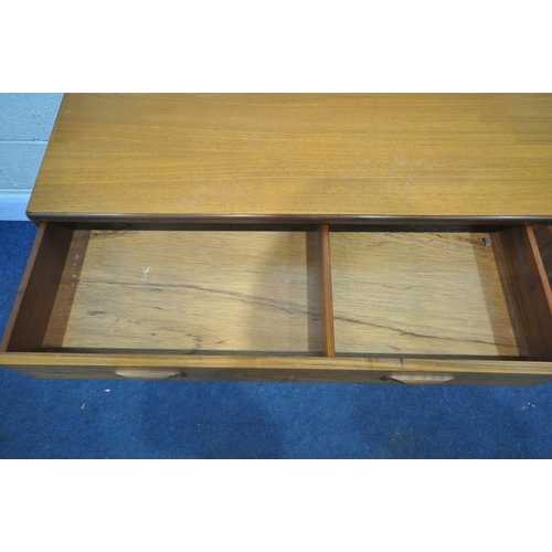 1267 - A MID CENTURY G PLAN FRESCO TEAK SIDEBOARD, with a single long drawer, and three cupboard doors, len... 