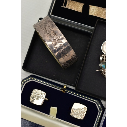 102 - A BOX OF SILVER AND WHITE METALL JEWELLERY, to include a silver Wedgwood ring, of an oval design set... 