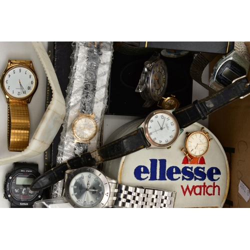 103 - A BOX OF ASSORTED WRISTWATCHES, a variety of ladys and gents wristwatches, names to include 'Accuris... 