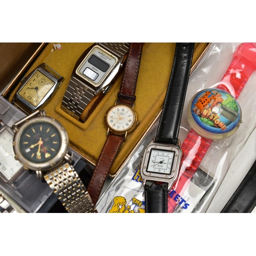 103 - A BOX OF ASSORTED WRISTWATCHES, a variety of ladys and gents wristwatches, names to include 'Accuris... 