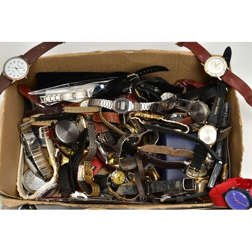 103 - A BOX OF ASSORTED WRISTWATCHES, a variety of ladys and gents wristwatches, names to include 'Accuris... 