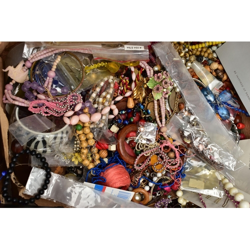 127 - A LARGE ASSORTMENT OF COSTUME JEWELLERY,  to include beaded necklaces, earrings, bracelets, brooches... 