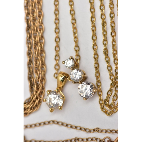 34 - AN ASSORTMENT OF 9CT GOLD AND YELLOW METAL JEWELLERY, to include an a/f rose gold trace chainhallmar... 