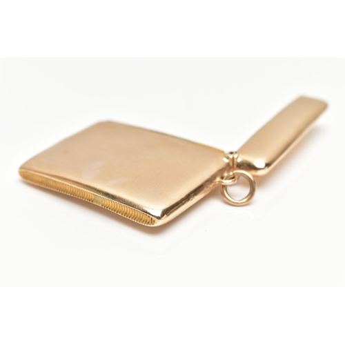 5 - AN EARLY 20TH CENTURY, 9CT GOLD VESTA CASE, polished rectangular case with striker to the base, fitt... 