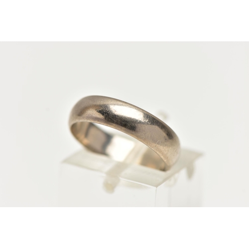 81 - AN 18CT WHITE GOLD BAND RING, polished band approximate band width 4.9mm, hallmarked 18ct Birmingham... 