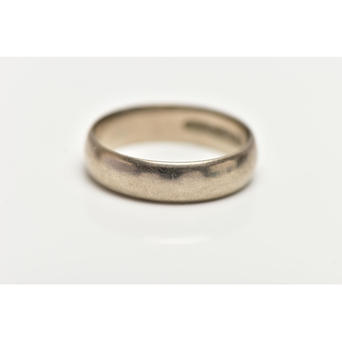 81 - AN 18CT WHITE GOLD BAND RING, polished band approximate band width 4.9mm, hallmarked 18ct Birmingham... 