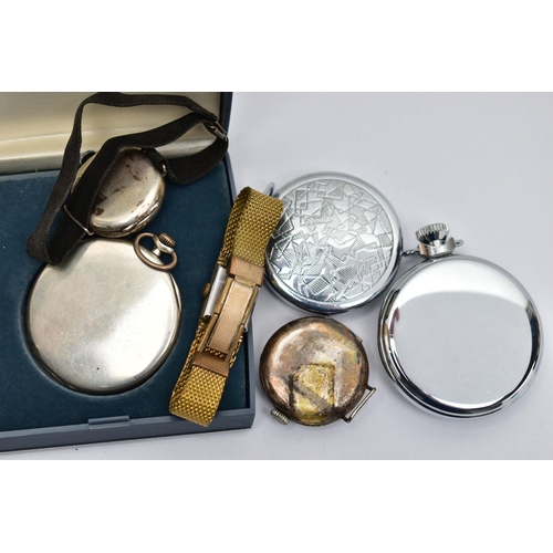 95 - AN ASSORTMENT OF WATCHES, the first a 'Smiths' pocket watch, a white metal pocket watch, signed 'Uni... 