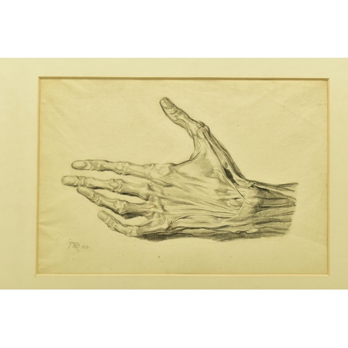 301 - JAMES WARD R.A (1769-1859) ANATOMICAL STUDY OF A LEFT HAND, signed lower left, pencil with ink wash ... 