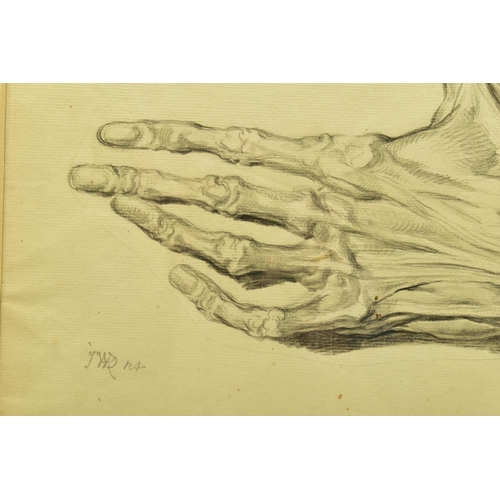 301 - JAMES WARD R.A (1769-1859) ANATOMICAL STUDY OF A LEFT HAND, signed lower left, pencil with ink wash ... 