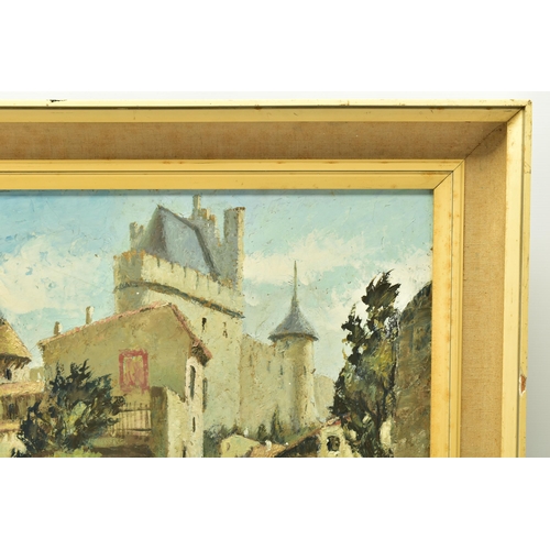 319 - ATTRIBUTED TO H.W. WRIGHT (20TH CENTURY) 'CARCASSONNE', a view of the medieval citadel , signed vers... 