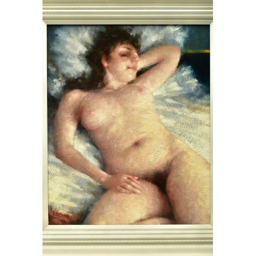 326 - LEON BICKERSTAFF (CONTEMPORARY) 'ELLEN SLEEPING', a nude figure study of a female figure in repose, ... 